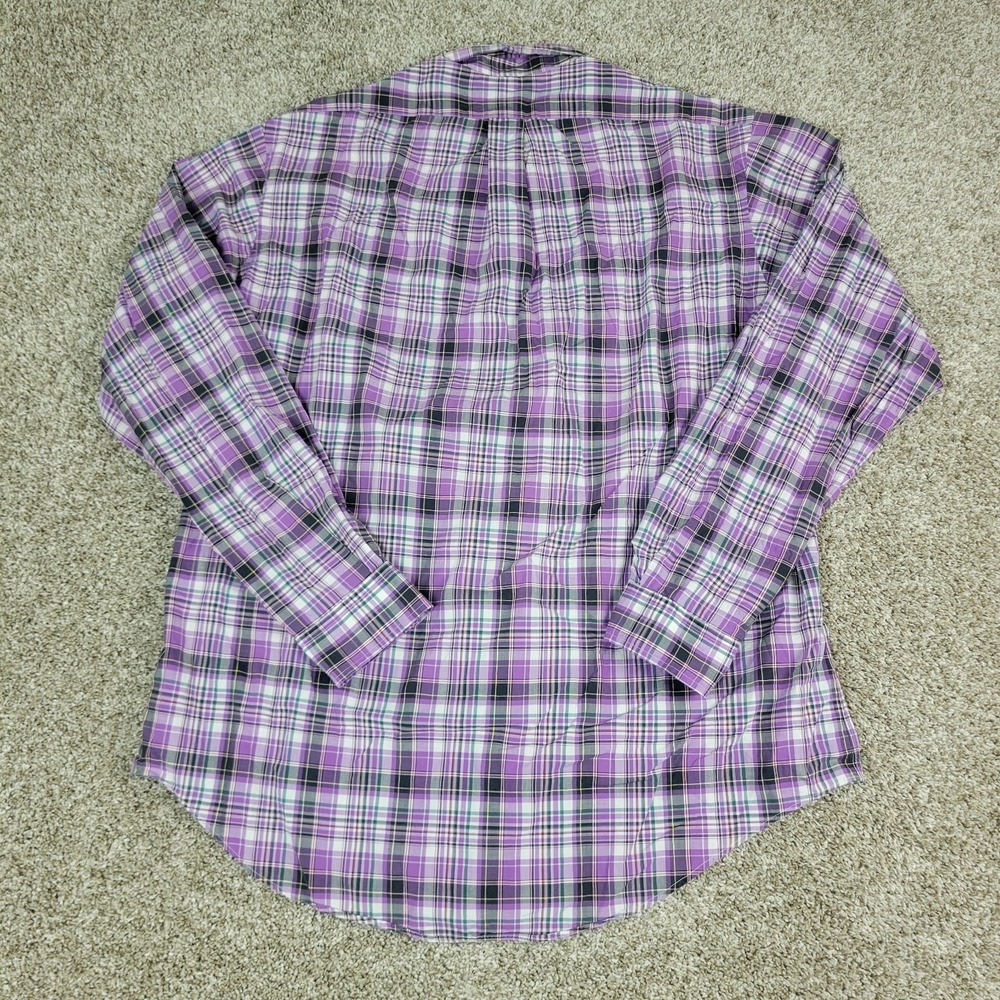 Ralph Lauren Mens XL Purple Plaid Pony Button Down Long Sleeve - Picture 3 of 5